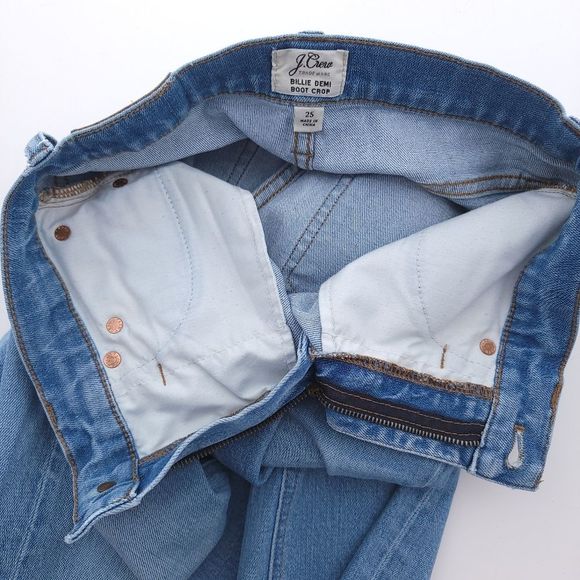 J. Crew Billie Denim Boot Crop Ripped Jeans - Picture 12 of 13